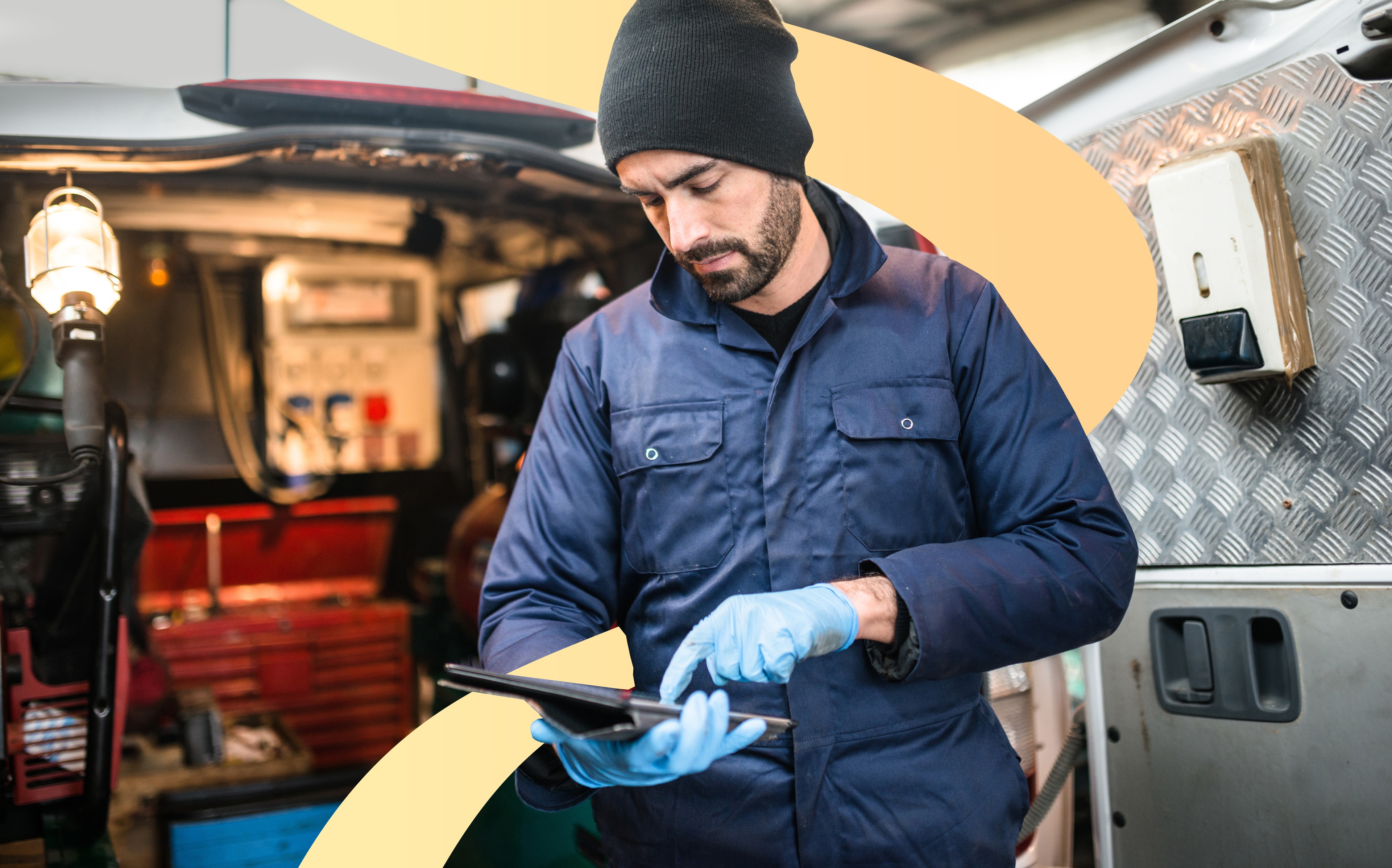 Mechanic Technician On A Garage